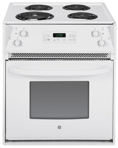 GE - 3.0 Cu. Ft. Self-Cleaning Drop-In Electric Range - White on white