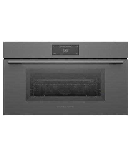 Fisher & Paykel - 30" 1.7 Cu. Ft. Single Convection Speed Oven, 6.8" Touchscreen - Compact - Minimal Grey - Gray