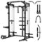Mikolo - Power Rack Cage, Weight Rack,Multi-Function Squat Rack with J Hooks,Dip Bars and Landmine - Black-Front_Standard
