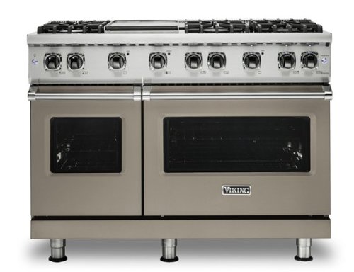 Viking - 6.1 Cu. Ft. 48"W. Professional 5 Series Freestanding Double Oven Liquid Propane Gas Convection Range - Nantucket-Front_Standard 