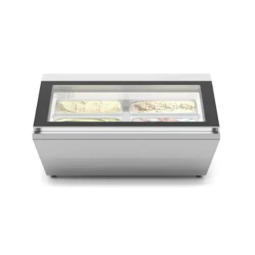 Front. Koolmore - 31 in. Countertop Ice Cream Display case with 4 Pans and Glass Sneeze Guard in Stainless-Steel (KM-CGD-8HP) - Stainless-Steel.