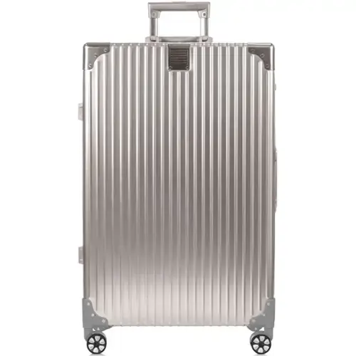 Front. Champs - Elite Aluminum Collection Large Luggage Case - Silver.