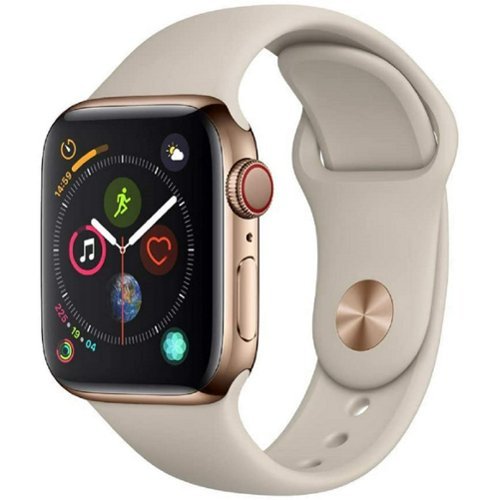 Refurbished Excellent - Apple Refurbished Watch Series 4 Stainless Steel 44mm A1976 (GPS + Cellular) - Gold - (2018)-Front_Standard 