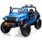 GARVEE - 24V 4WD 2-Seater Kids Ride On Truck, Electric Vehicle w/4×55W Motors, Remote, LED Lights, Music & Suspension - Blue-Front_Standard