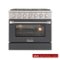 Kucht - 36 in. 5.2 cu. ft. Natural Gas Range with Sealed Burners and Convection Oven in Cement Grey - Cement Gray-Front_Standard