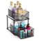 Sorbus - 2 Tier Metal Under Sink Organizer for Bathroom, Kitchen, Strong Steel Mesh Sliding Drawers for Under Sink - Black-Front_Standard
