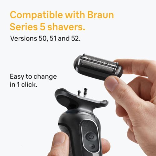 Braun Series 5 Electric Shaver 54B Replacement Head, Compatible with 5118s, 5120s and 5150cs Shavers - Silver GLOBAL SHIPPING
