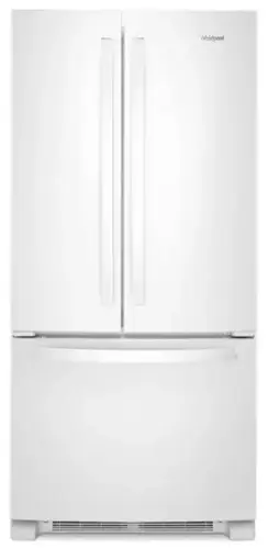 Front. Whirlpool - 22 cu. ft. French Door Refrigerator with Humidity-Controlled Crispers - White.