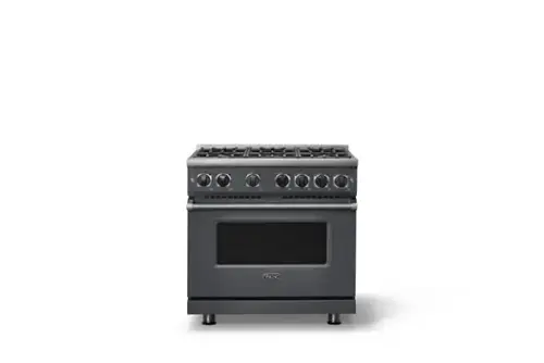 Front. Viking - Pro 7 Series 5.6 Cu. Ft. Freestanding Sealed 4 Burner Gas Convection Range - Cast Black - Cast Black.