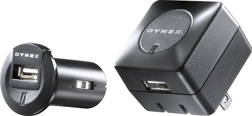  Dynex™ - Compact Wall &amp; Car Charger Bundle for Apple® iPod® &amp; Most MP3 Players - Black