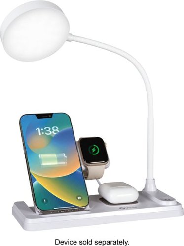 OttLite - LED Desk Lamp w/Multi Charging Station - White - White