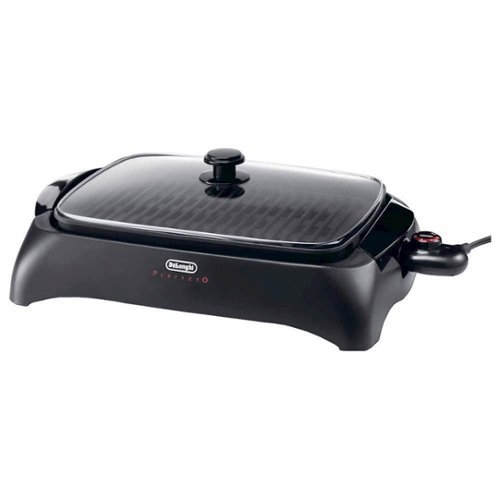  De'Longhi - Indoor Grill with Tempered Glass Lid - Black