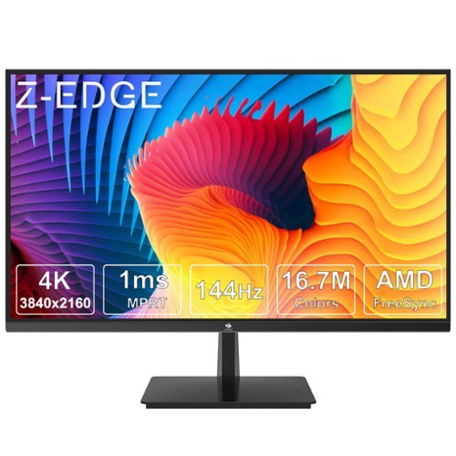 Z-Edge - 28" IPS 4K 144Hz 1ms Gaming Monitor, Ultra HD 3840 x 2160, 300 cd/m², HDMI + DP - Black-Front_Standard 