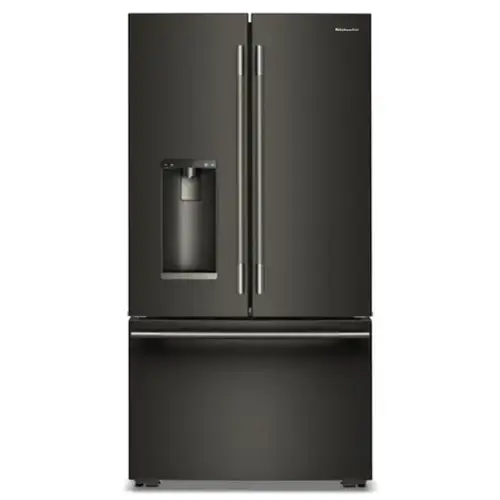 Front. KitchenAid - KitchenAid - Counter-Depth French Door Refrigerator with Intelligent Auto Fill - Black Ore.