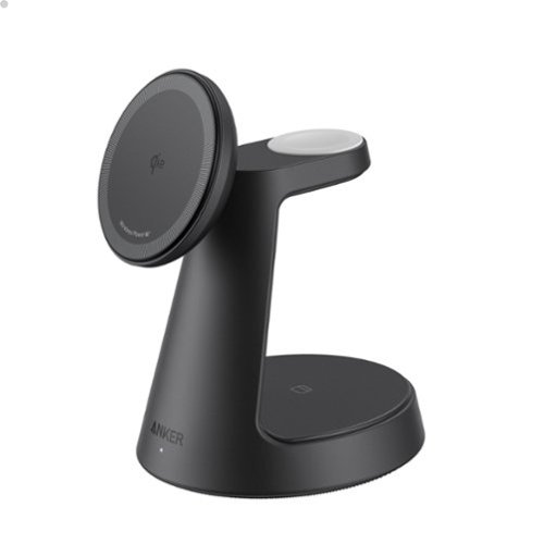 Anker - MagGo 15W Wireless Charging Station (3-in-1 Stand) for iPhone, AirPods & Qi Devices - Black