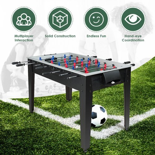 Costway 48'' Competition Sized Wooden Soccer Foosball Table Adults & Kids Home Recreation - Black HOW TO BUY