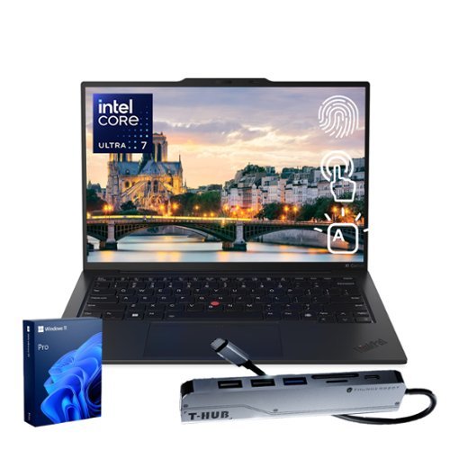 Lenovo - ThinkPad X1 Carbon 14" FHD+ Touchscreen Laptop - Intel Core Ultra 7 255U with 32GB RAM - 1TB SSD - 7-in-1 USB-C Hub - Black-Front_Standard 