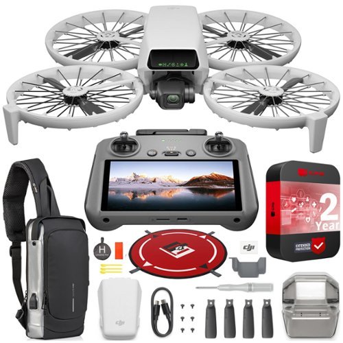 DJI - Flip Drone Quadcopter 4K UHD Video Kit with RC 2 Screen Remote + 2-Year Extended Warranty Accessory Bundle-Front_Standard 