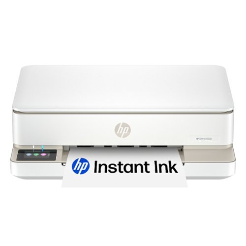  HP - Envy 6155e Wireless AI-Enabled All-in-One Inkjet Printer w/ 3 Months of Instant Ink (+ 1 Bonus Month w/ Code) - White