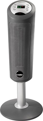  Lasko - Digital Ceramic Pedestal Heater - Gray/Black