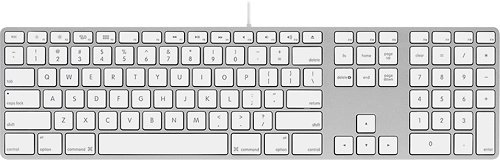  Apple - Keyboard with Numeric Keypad for Select Mac Computers - Silver/White