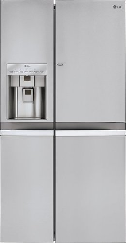  LG - Door-in-Door 21.5 Cu. Ft. Counter-Depth Side-by-Side Refrigerator with Thru-the-Door Ice and Water - Stainless steel