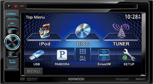  Kenwood - 6.1&quot; - DVD - Apple® iPod®- and Satellite Radio-Ready - In-Dash Receiver - Black/Gray