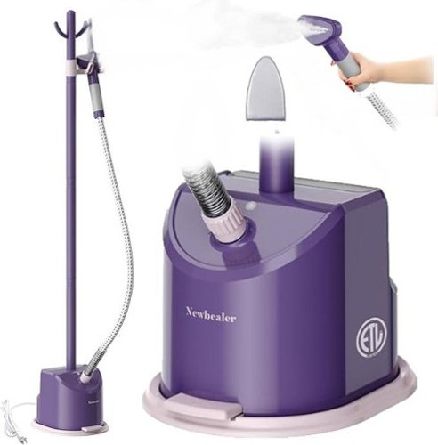 Newbealer - 1500W Standing Garment Steamer, 45-Second Heat Up, 50-Min Steam,Foot Pedal,57.5oz Tank, Auto-Off - Purple-Front_Standard 