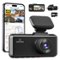 REDTIGER - 3 Channel 4K Dash Cam, 3'' Screen, STARVIS 2 IMX675 HDR, IR Night Vision, 5.8GHz WiFi GPS, 64GB Card - Black-Front_Standard