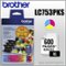Brother - LC753PKS XL High-Yield 3-Pack Ink Cartridges - Cyan/Magenta/Yellow-Front_Standard
