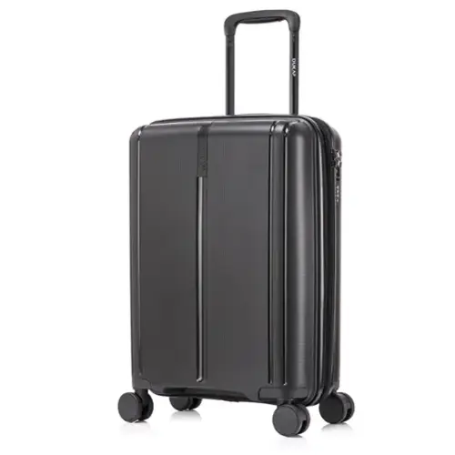 Front. DUKAP - Airley Lightweight Hardside Spinner Luggage 20" Carry-On - BLACK.