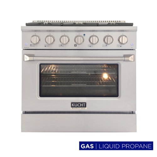 Kucht - 36 in. 5.2 cu. ft. Propane Gas Range with Sealed Burners and Convection Oven in Stainless Steel - Stainless Steel-Front_Standard 