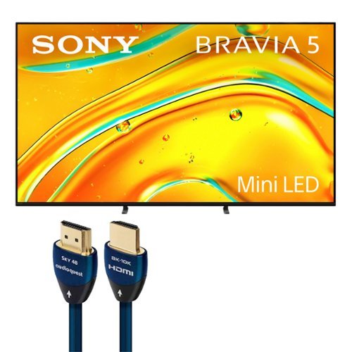 Sony - BRAVIA 5 55 Inch Mini LED 4K HDR TV with AudioQuest SKY 3m HDMI Cable-Front_Standard 