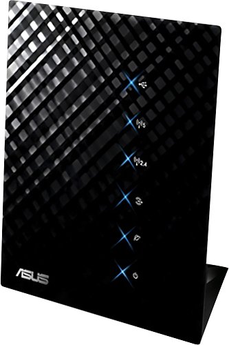  ASUS - Dual-Band Wireless-N Router with 4-Port Gigabit Ethernet Switch - Black