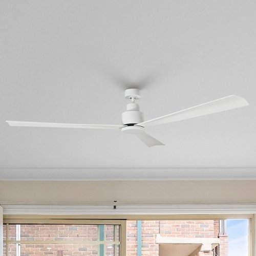 Parrot Uncle - 52" Modern 3-Blade Ceiling Fan with Reversible DC Motor, 6-Speed, Remote Control, No Light - White-Front_Standard 