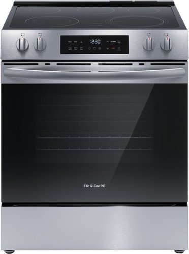 Frigidaire - 30" Front Control Electric Range - Stainless Steel-Front_Standard 