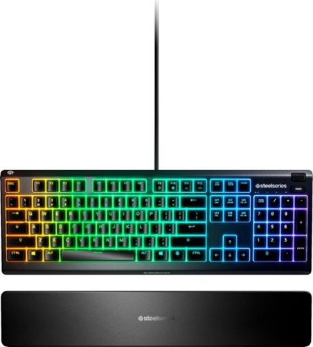 SteelSeries Apex 3 Full Size Wired Membrane Whisper Quiet Switch Gaming Keyboard with 10 zone RGB Backlighting - Black BUY IN MIDDLE EAST