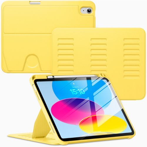 VIKESI - Magnetic Case for iPad 11" 2025 & 10.9" 10th/11th Gen, Shockproof, Pencil Holder, Auto Wake/Sleep, Multi-Angle Stand - Yellow-Front_Standard 