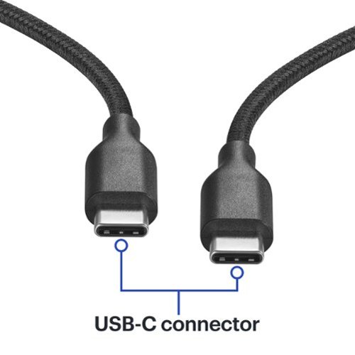 Best Buy essentials™ 10' USB-C to USB-C Braided Charge-and-Sync Cable - Black SHOP ONLINE