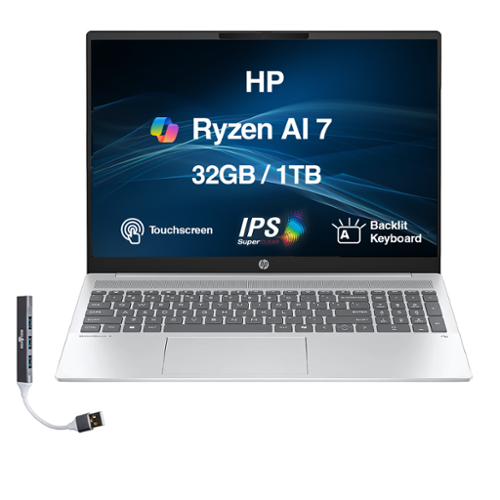 HP Upgraded OmniBook 5 Laptop 16.0 WUXGA (AMD Ryzen AI 7 350, 32GB