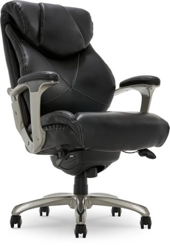 La-Z-Boy - Cantania Bonded Leather Executive Office Chair - Black-Front_Standard 