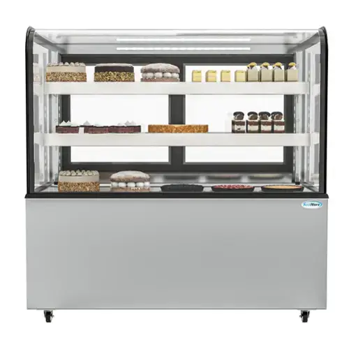 Front. Koolmore - 47 in. Dry Bakery Display Case with Front Curved Glass Protection, 14 cu ft. BDC-13C - Black.