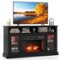 Gymax - Fireplace TV Stand w/ Remote Controls & Thermostat Storage Cabinets - Black-Front_Standard
