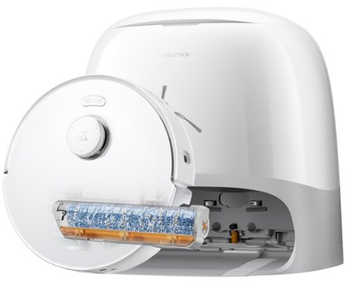 Roborock - Qrevo Curv 2 Flow Robot Vacuum and Mop, Real-Time Self-Cleaning Roller Mop, Dual Zero-Tangle, AI Obstacle Avoidance - White-Front_Standard 