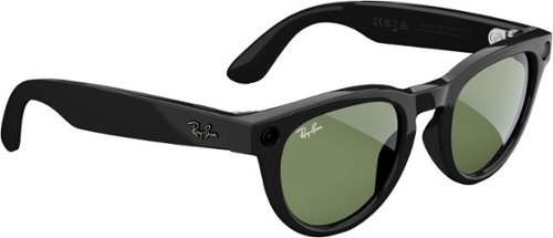 Ray-Ban Meta Headliner Low Bridge Fit glasses, Meta AI, Audio, Photo, Video Compatibility - Green Lenses - Shiny Black BUY IN SINGAPORE