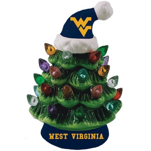 Evergreen Enterprises - West Virginia Mountaineers 8" Light Up Ceramic LED Christmas Tree - Multicolor-Front_Standard 