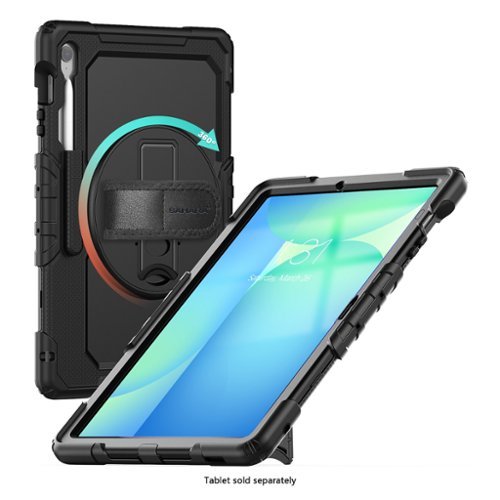 SaharaCase Defense Series Heavy Duty Case with Hand Strap for Samsung Galaxy Tab S10 FE+ - Scorpion Black SHOP ONLINE