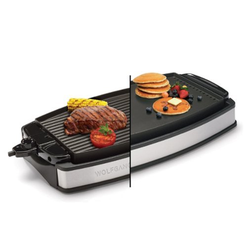 Wolfgang Puck - XL Reversible Grill Griddle, Oversized Removable Cooking Plate, Nonstick Coating - Black-Front_Standard 
