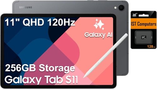  Samsung - Galaxy Tab S11 - 11" 256GB(128+128 SD Card) - Wi-Fi - MediaTek D9400 - 8 Core Processor - with S-Pen - Gray