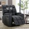 Bestier - Faux Leather Manual Massage Recliner with Vibration, Arm Storage and Two Cup Holders - 33.5" Wide - Black-Front_Standard